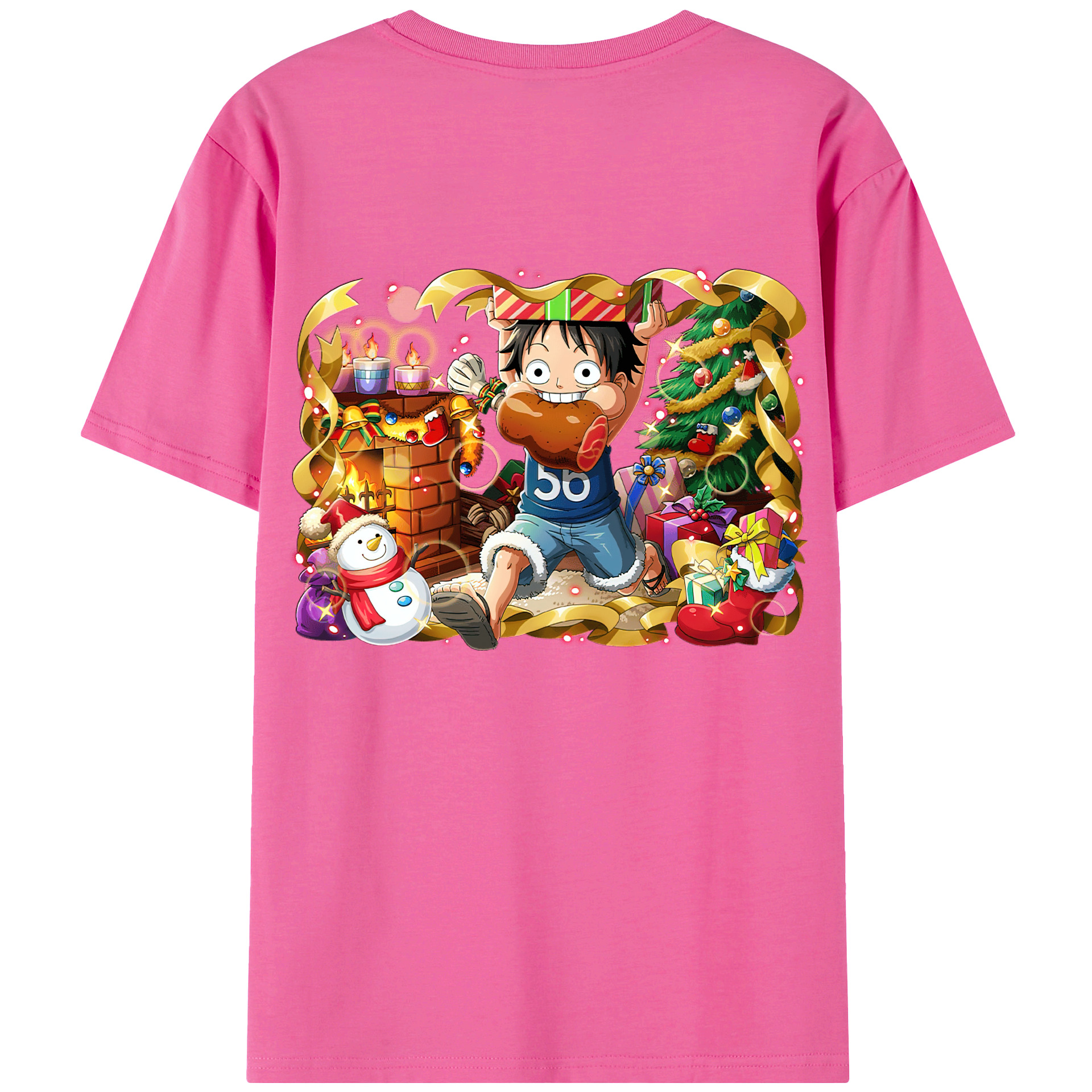 ワンピース モンキー・D・ルフィ ONE PIECE Monkey D. Luffy レディース半袖Tシャツ(バックプリント)